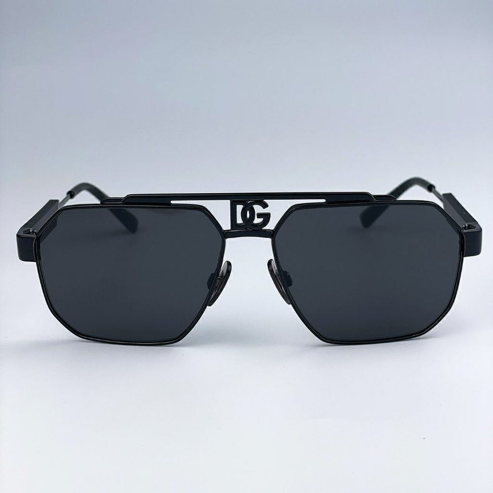 SALE! NEW D&G DG2294 01/87 Black Grey Pilot Metal Unisex Sunglasses